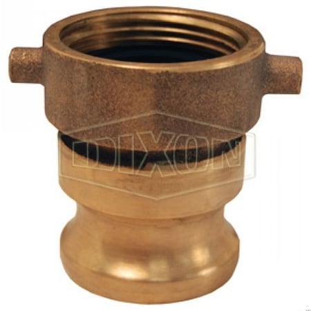 Dixon Hydrant Cam and Groove Adapter, 2-1/2 in, Female NST NH x Male Adapter, Brass, Domestic HA2525ADP